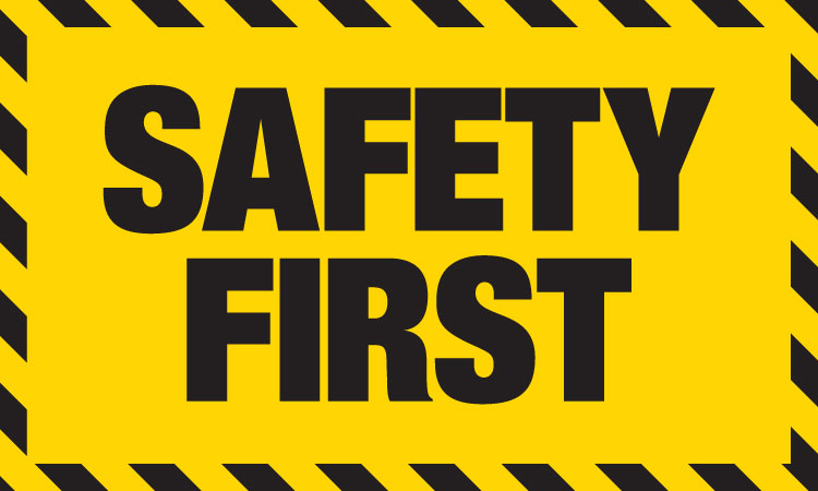 Illustration of the 'safety first' text